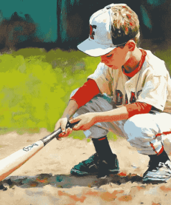 Boys Playing Baseball Diamond Painting