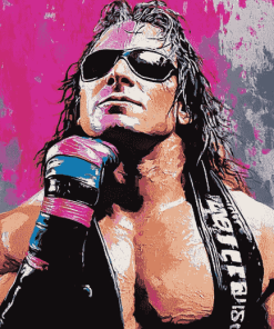 Bret Hart Famous Wrestler Diamond Painting