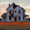 Broken Houses Cartoon Diamond Painting