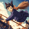 Broom Flying Anime Fantasy Diamond Painting