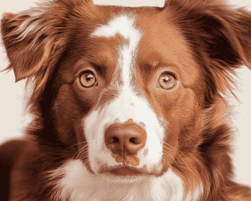 Brown Border Collie Puppy Diamond Painting