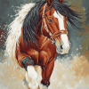 Brown Clydesdale Horse Diamond Painting