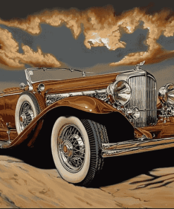 Brown Duesenberg Car Diamond Painting