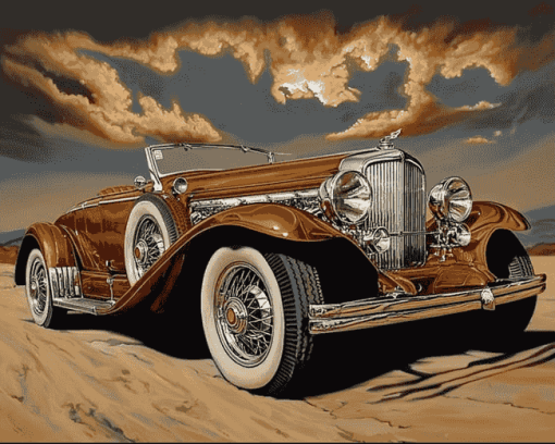 Brown Duesenberg Car Diamond Painting