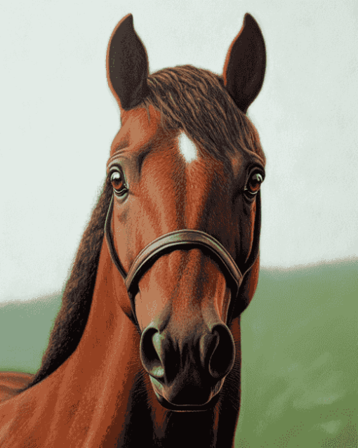 Brown Horse Portrait Diamond Painting