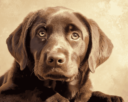 Brown Labrador Puppy Diamond Painting