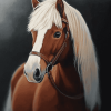 Brown White Horse Diamond Painting