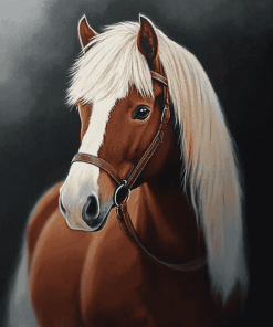 Brown White Horse Diamond Painting