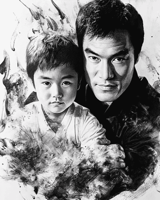 Bruce Lee Monochrome Diamond Painting