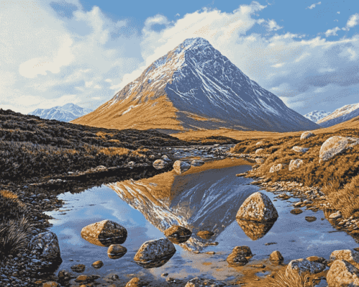 Buachaille Etive Mor Scenic Mountain Diamond Painting