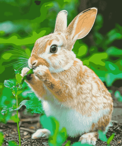 Bunny in Green Landscape Diamond Painting