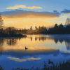 Burnaby Lake Sunrise Landscape Diamond Painting