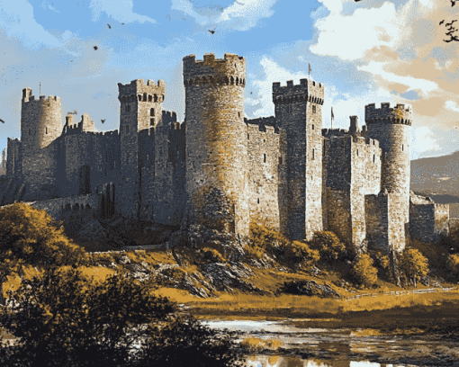 Caernarfon Castle Diamond Painting