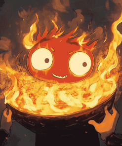 Calcifer Anime Adventures Diamond Painting