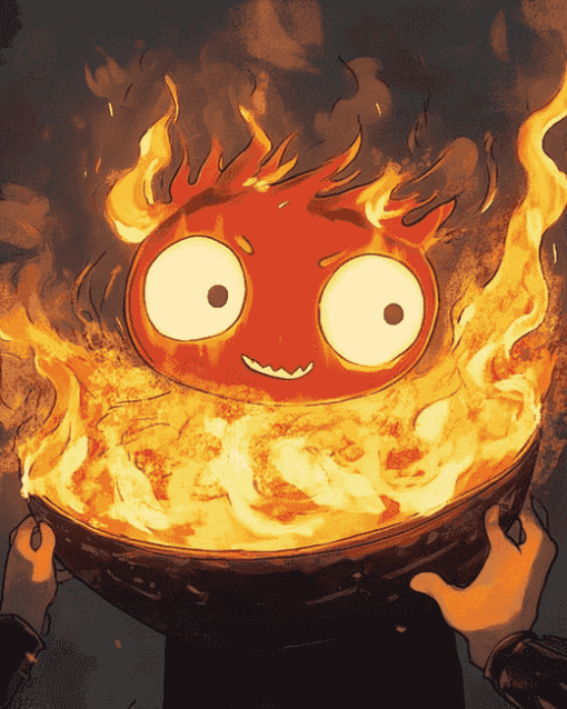 Calcifer Anime Adventures Diamond Painting