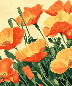 California Poppies Blossoms Diamond Painting