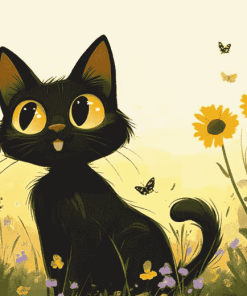 Cartoon Black Cats Diamond Painting