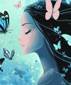 Cartoon Butterfly Girl Animation Diamond Painting