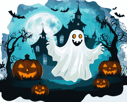 Cartoon Halloween Ghost Diamond Painting