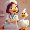 Cartoon Nurse with Duck Diamond Painting