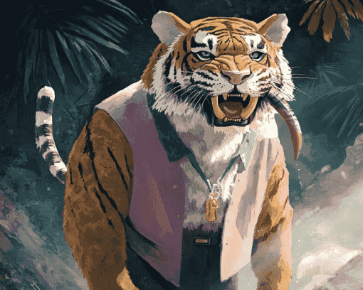 Cartoon Saber Tiger Diamond Painting