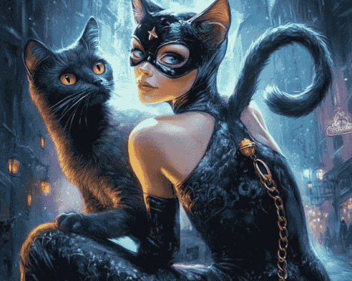 Catwoman Fantasy Diamond Painting