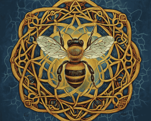 Celtic Bees Mandala by Brigid Ashwood Diamond Painting