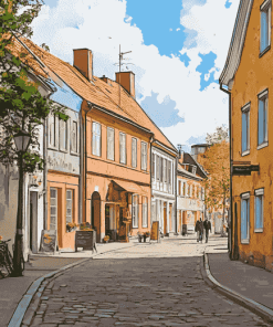 Central Lund Street View Diamond Painting