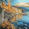 Cervo Liguria Coastline Diamond Painting