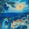 Chagall Blue Landscape Vintage Diamond Painting