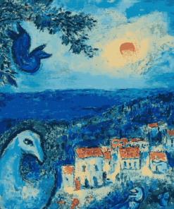 Chagall Blue Landscape Vintage Diamond Painting