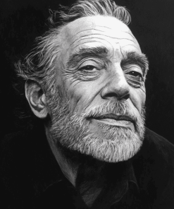 Charles Bukowski Monochrome Diamond Painting