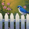 Charming Blue Bird Fowls Diamond Painting