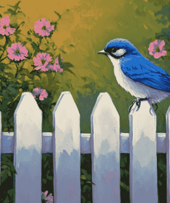 Charming Blue Bird Fowls Diamond Painting