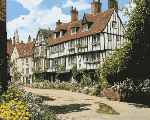 Charming Canterbury Buildings Diamond Painting