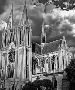 Chartres Cathedral Black And White Diamond Painting