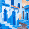 Chefchaouen Blue Homes Diamond Painting