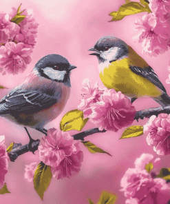 Cherry Blossom with Birds Diamond Painting