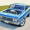 Chevrolet 67 Chevelle Blue Car Diamond Painting