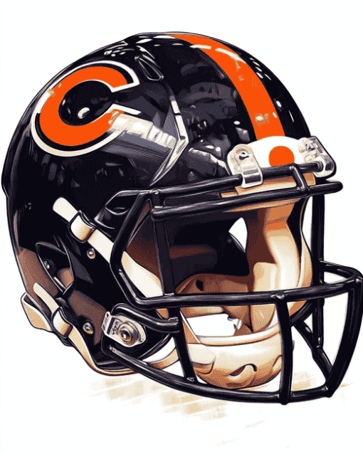 Chicago Bears Black Helmet Diamond Painting