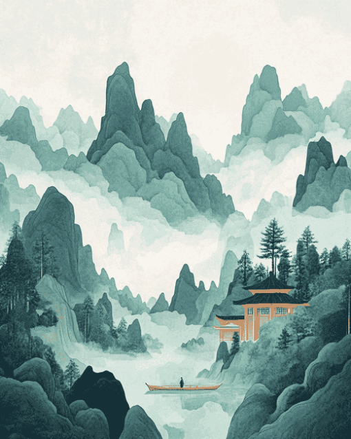 Chinese Mountains Diamond Painting