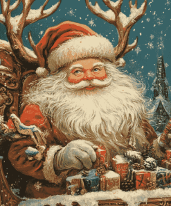 Christmas Cards Santa Claus Diamond Painting