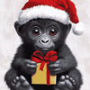 Christmas Gorilla Animation Diamond Painting