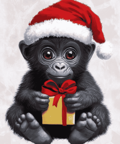 Christmas Gorilla Animation Diamond Painting