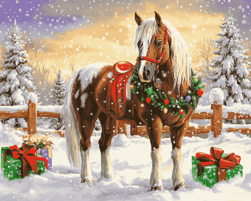 Christmas Horse Magic Diamond Painting