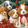 Christmas Kittens and Puppies Diamond Painting