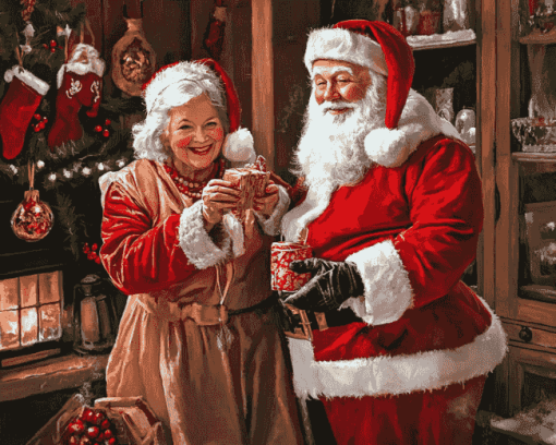 Christmas Mr and Mrs Claus Diamond Painting