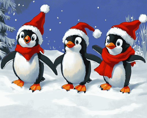 Christmas Penguin Animation Diamond Painting