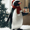 Christmas Penguin Birds Diamond Painting