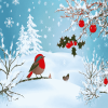 Christmas Robin Winter Scene Diamond Painting